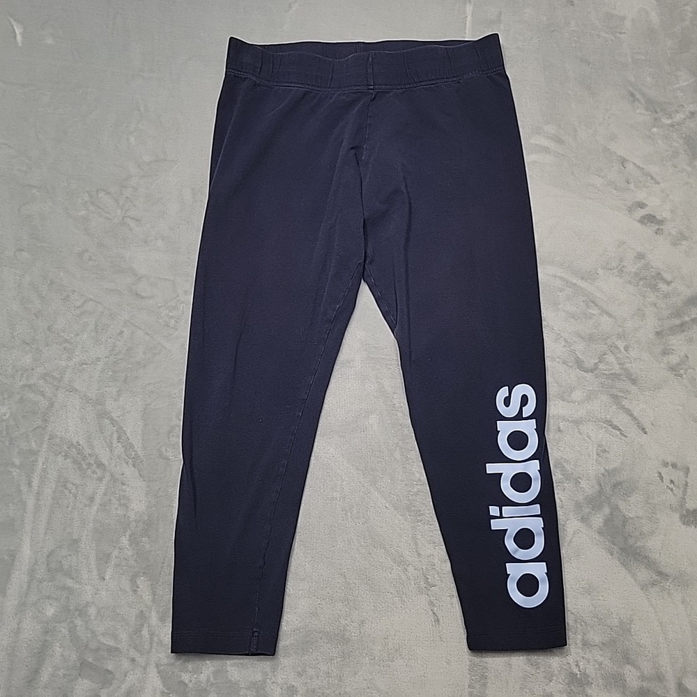 Adidas Leggings Womens XL‎ Blue Essentials Linear Logo Activewear Yoga Gym
